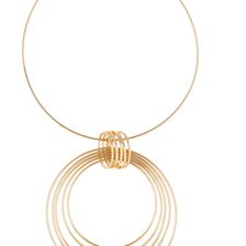 Natasha Accessories Collar Circle Pendant Necklace GOLD