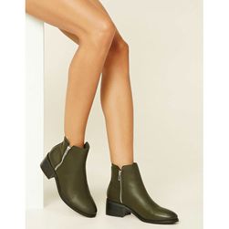 Incaltaminte Femei Forever21 Faux Leather Booties Olive