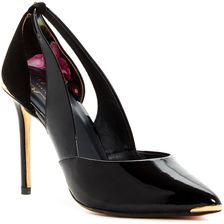 Ted Baker Jiena Cutout Pointed Toe Pump BLK PATENT