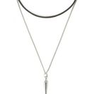 Bijuterii Femei Forever21 Faux Leather Pendant Choker Set Silverblack