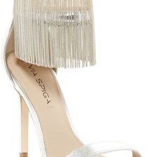 Via Spiga Tolsa Chain Fringe Sandal SILVER