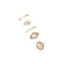 Bijuterii Femei Forever21 Etched Faux Pearl Ring Set Goldpeach