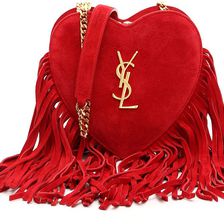 Saint Laurent Suede Love Bag NEW RED