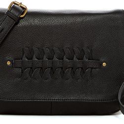 Lucky Brand Leather Kingston Flap Crossbody BLACK