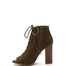 Incaltaminte Femei CheapChic Fashion Authority Lace-up Booties Olive