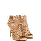Incaltaminte Femei CheapChic To The Petal Caged Faux Suede Heels Nude