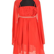 Rochie rosie voal c661