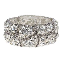 Bijuterii Femei Natasha Accessories Crystal Stretch Bracelet SILVER