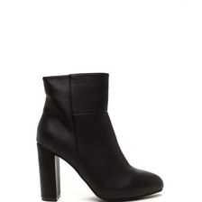 Incaltaminte Femei CheapChic High Standard Faux Leather Booties Black