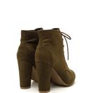 Incaltaminte Femei CheapChic Supreme Strut Faux Suede Lace-up Booties Olive