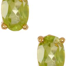 Savvy Cie 14K Gold Plated Sterling Silver Green Peridot Stud Earrings No Color