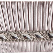 Jessica McClintock Lisa Satin Clutch Silver