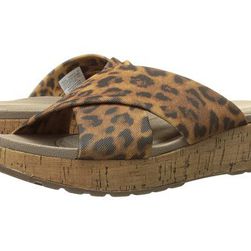 Incaltaminte Femei Rockport Land Boulevard Cross Slide Flatform Sandal Brown Leopard Stretch