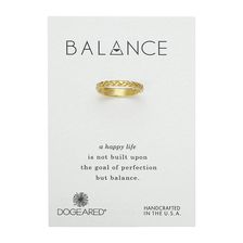 Dogeared Balance Braided Bar Ring Gold Dipped
