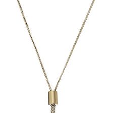 Michael Kors Dog Tag Pendant Necklace Gold/Mother-of-Pearl/Clear