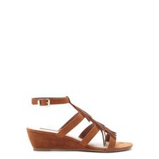 Incaltaminte Femei Forever21 Faux Suede Fringed Wedges Chestnut
