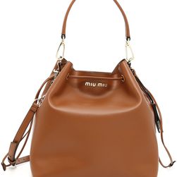 Miu Miu Soft Calf Bucket Bag BRANDY
