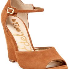 Sam Edelman Raven Open Toe Ankle Strap Wedge SADDLE