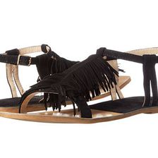 Incaltaminte Femei Chinese Laundry Tommy Fringe Sandal Black Kid Suede