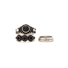 Bijuterii Femei Forever21 Faux Stone Ring Set Bsilverblack