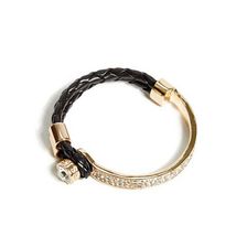 Bijuterii Femei GUESS Brown and Gold-Tone Woven Metal Bracelet camel