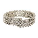 Bijuterii Femei Natasha Accessories Large Crystal Coil Bracelet SILVER