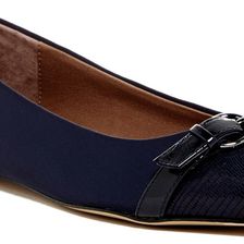 Donald J Pliner Bettia Lizard Embossed Flat NAVY