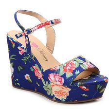 Incaltaminte Femei Penny Loves Kenny Neat Wedge Sandal Blue Floral