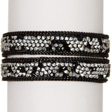 Free Press Rock Stone Wrap Bracelet METALLIC-JET-BLACK