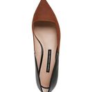 Incaltaminte Femei French Connection Tan Black Geneveve Two-Tone Pointed Toe Skimmer Flats Tan Black