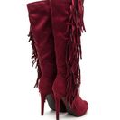 Incaltaminte Femei CheapChic Fringe Out Faux Suede Boots Berry