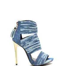 Incaltaminte Femei CheapChic Dusk To Dawn Strappy Denim Heels Denim