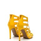 Incaltaminte Femei CheapChic Confidence Boost Faux Nubuck Caged Heels Yellow