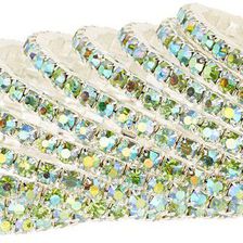 Natasha Accessories Crystal Coil Bracelet GREEN AB