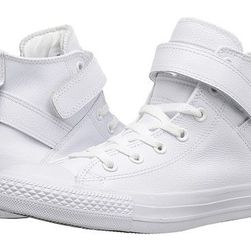 Incaltaminte Femei Converse Chuck Taylorreg All Starreg Brea Mono Leather Hi WhiteWhiteWhite