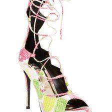 Incaltaminte Femei LFL Jade Lace-Up Heeled Sandal White Multi