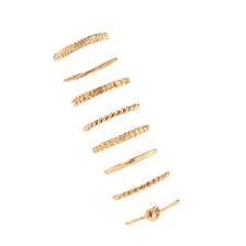 Bijuterii Femei Forever21 Twisted and Etched Ring Set Gold