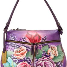 Anuschka Handbags Zip Top with Expandable Pockets Lush Lilac