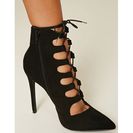 Incaltaminte Femei Forever21 Lace-Up Faux Suede Booties Black