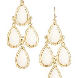 Bijuterii Femei Natasha Accessories Faceted Teardrop Dangle Earrings IVORY