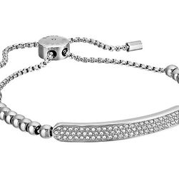 Bijuterii Femei Michael Kors Logo Plaque Slider Bracelet SilverClear
