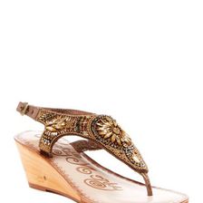 Incaltaminte Femei Naughty Monkey Spring Buds Embellished Wedge Sandal BRONZE