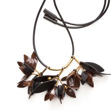 Marni Leather Necklace GOLD BROWN