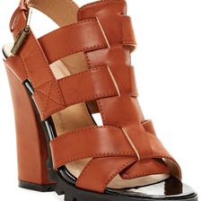 Michael Antonio Kesara Chunky Heel Sandal Cognac