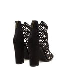 Incaltaminte Femei CheapChic Girl\'s Best Friend Caged Chunky Heels Black