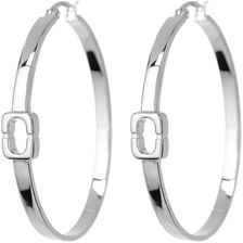 Diane von Furstenberg Oval Chain Link Hoop Earrings SILIVER