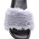 Incaltaminte Femei CheapChic Fur Life Flatform Slide Sandals Grey
