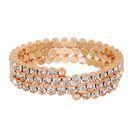 Bijuterii Femei Natasha Accessories Large Crystal Coil Bracelet ROSE GOLD