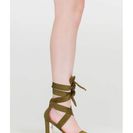 Incaltaminte Femei CheapChic Gleam Come True Chunky Tie-up Heels Olive