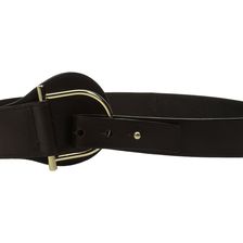 Michael Kors 50mm Tapered Leather Belt with Barrel D-Ring Buckle Chocolate
